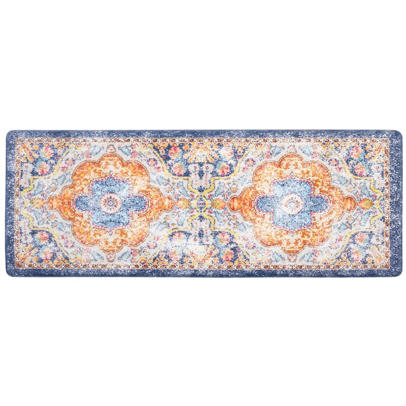 World Rug Gallery Distressed Bohemian Vintage Anti-fatigue Standing Mat