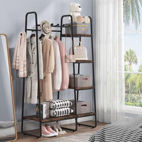 4-in-1 Entryway Coat Rack Hall Tree with Shoe Storage