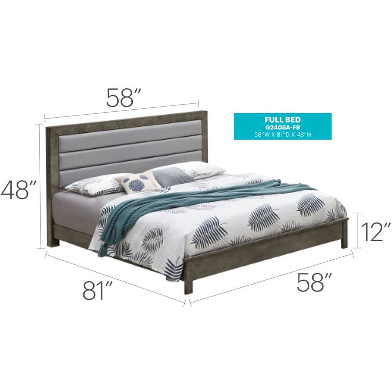 Stylish Gray Full Bed - Functional Design for Modern Spaces