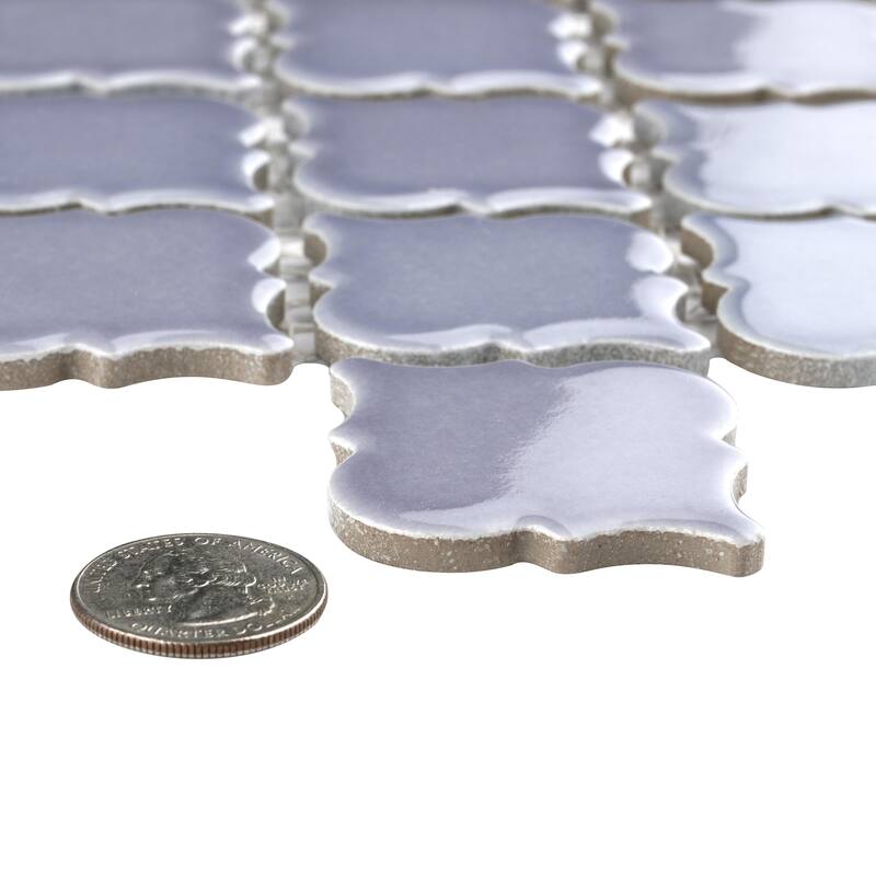 Merola Tile Hudson Tangier Lavendar 12-3/8" x 12-3/8" Porcelain Mosaic Floor and Wall Tile