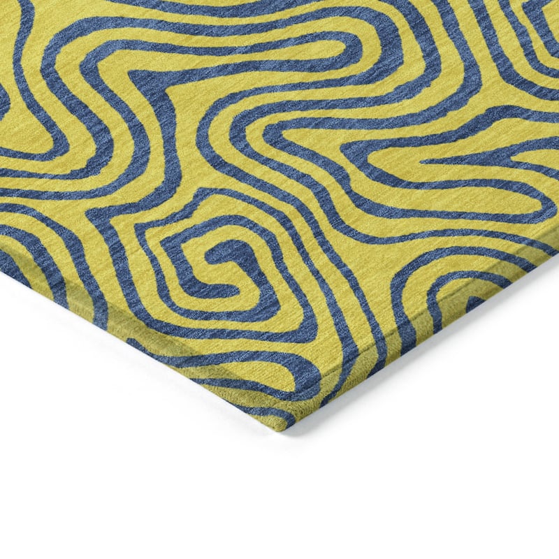 HomeRoots Abstract Transitional Rectangle Outdoor Rug