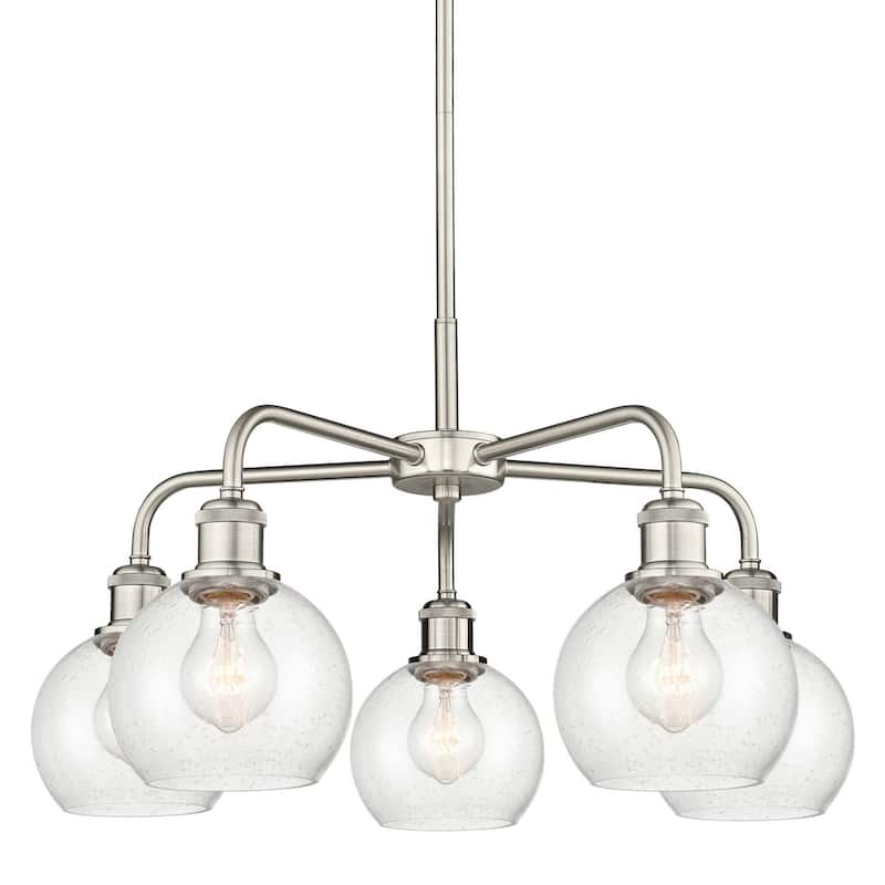 Innovations Lighting 516-5CR-15-24 Athens Chandelier Athens 5 Light - Satin Nickel / Seedy