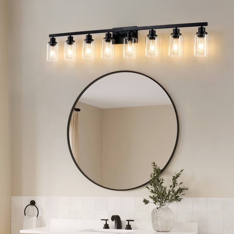 Bathroom Vanity Light With Clear Glass Shades For Vanity Mirror, Bathroom, Or Hallway