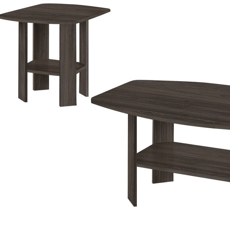 Set of 3 Rectangular Coffee Tables with 3 Shelves for Living Room Storage - 35.50” x 21.50” x 16.25”