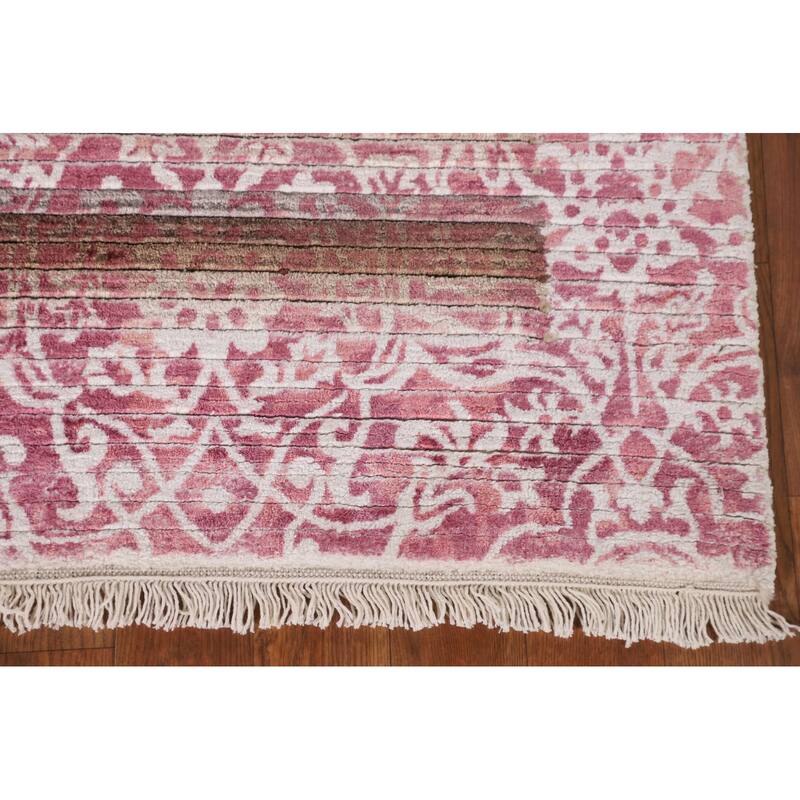 Striped Abstract Oriental Accent Rug Handmade Wool Carpet - 2'8"x 4'9"