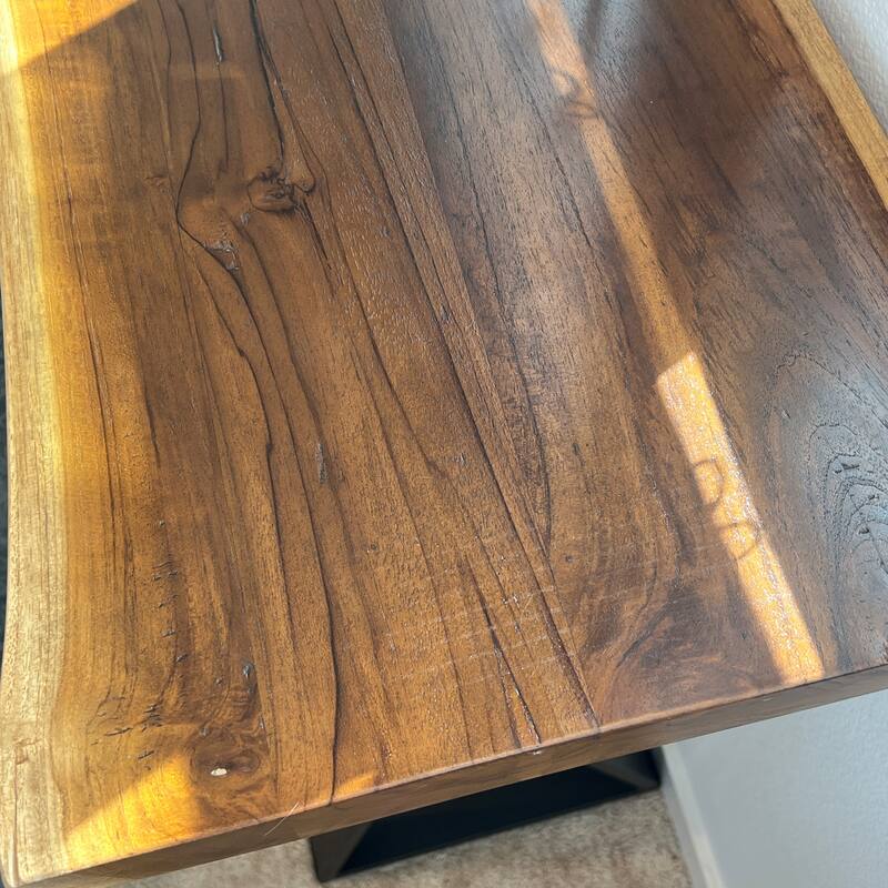 Live Edge Teak Console Table Handmade Farmhouse Table Entry Table