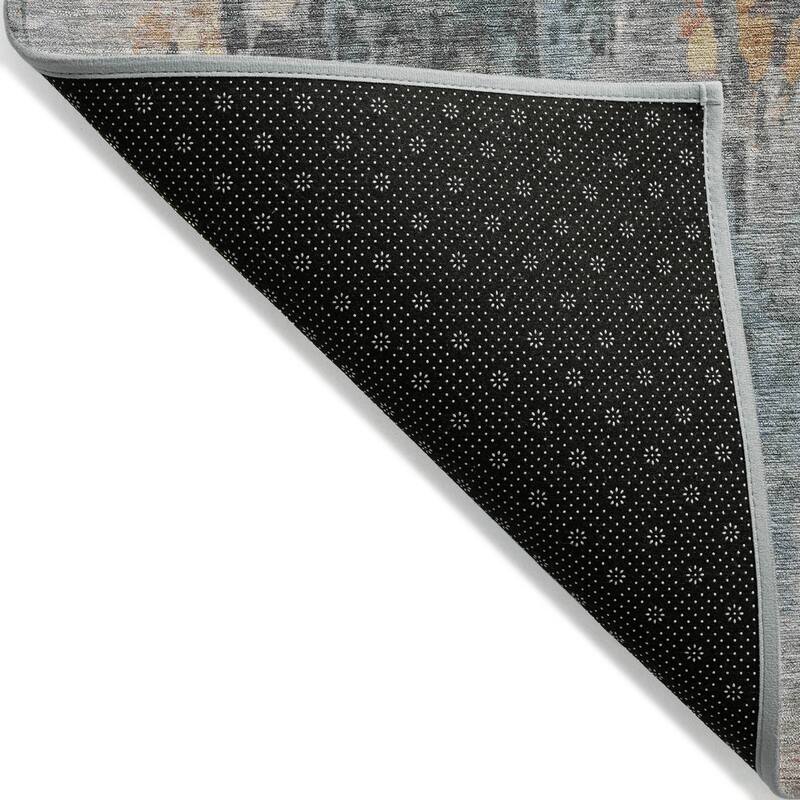 Machine Washable Indoor/ Outdoor Abstract Modern Chantille Rug