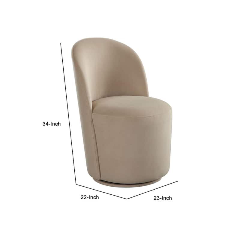 Accent Swivel Dining Chairs, Set of 2, Camel Brown Velvet, Contoured Back