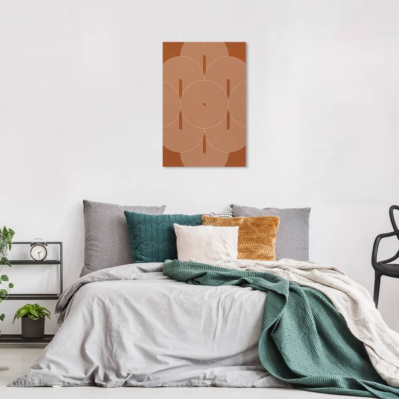 Wynwood Studio Canvas Abstract Revolving Brown and Modern & Contemporary Wall Art Canvas Print - 24 x 16