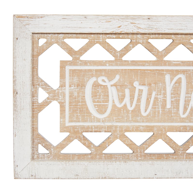 Beige Wood Farmhouse Wall Decor Text (Set of 2)