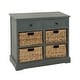 preview thumbnail 76 of 87, Cream, Teal, White or Brown Wood 2 Baskets and 1 Drawer Storage Unit - 16 x 13 x 28