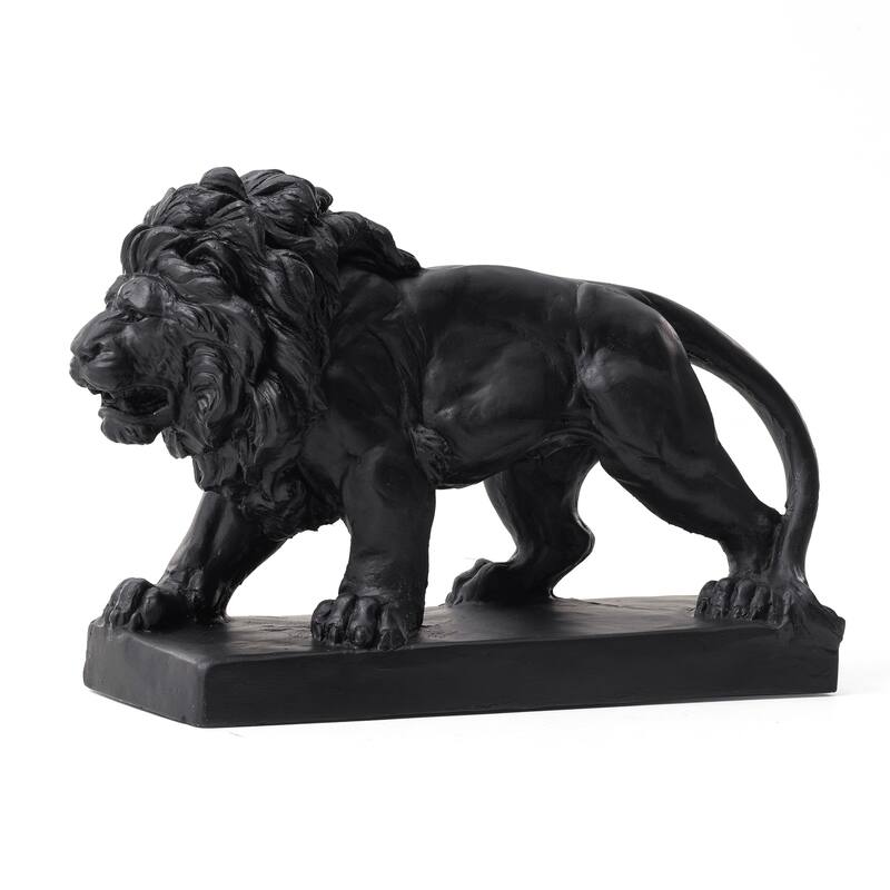 Glitzhome MGO Vintage Sitting & Lying Lion Guardian Garden Statue Porch Sculpture Indoor Outdoor