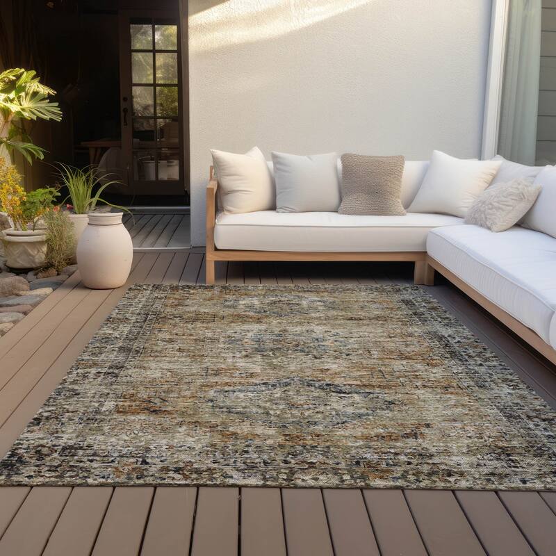 Machine Washable Indoor/Outdoor Vintage Traditional Chantille Rug - Copper - 2'6" x 3'10"