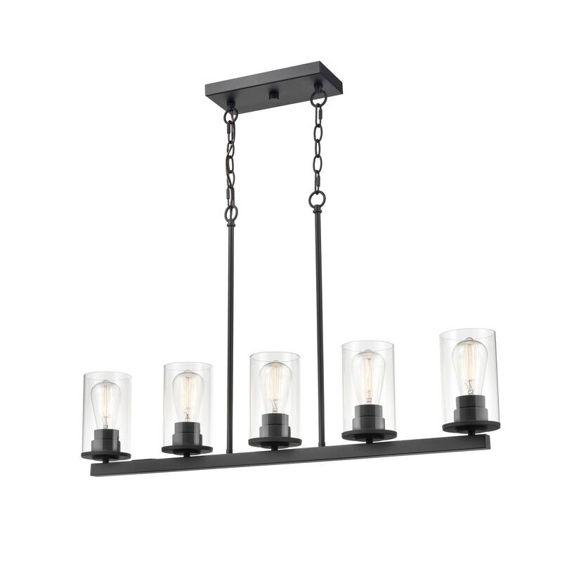 Millennium Lighting Verlana 5 Light Pendant Fixture in Multiple Finishes with Clear Glass Shades