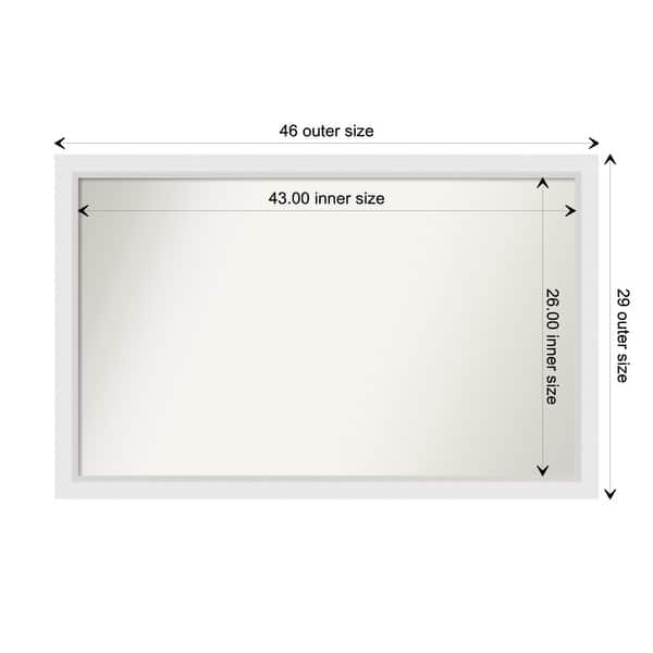 dimension image slide 0 of 93, Wall Mirror Choose Your Custom Size - Extra Large, Blanco White Wood