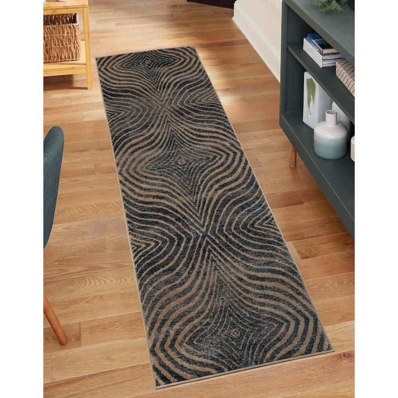 Abstract Modern Geometric Diamonds Runner or Area Rug by Superior - 2' 7" x 8' - Multicolor