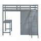 preview thumbnail 9 of 12, Twin Loft Bed with Wardrobe, Desk & Shelves, Gray