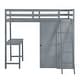 preview thumbnail 8 of 13, Twin Size Loft Bed with Wardrobe and Desk, Maximized Space, Grey