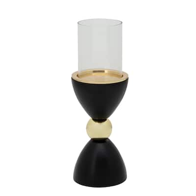 12" Pillar Candle Holder, Black - 4Lx4Wx12H