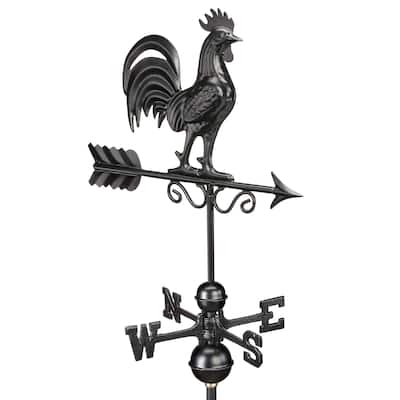 Bantam Rooster Weathervane - Black Finish by Good Directions