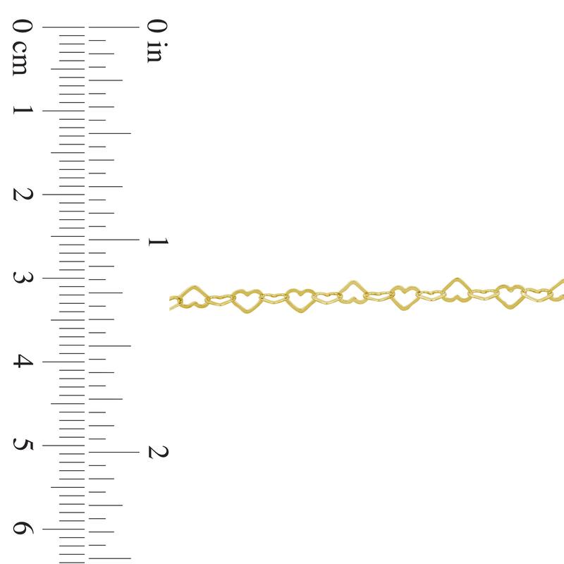 Miadora 3mm Heart Link Chain Necklace and Bracelet Yellow Plated Sterling Silver-18 + 7.5 in