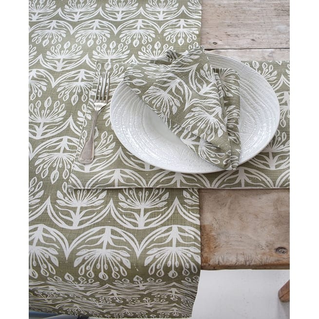 French Home Botanical Table Runner - Sage