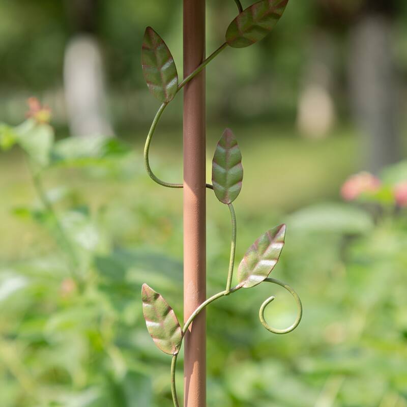 Glitzhome 52.5''H Blue Green Metal Sunflower Decorative Garden Birdhouse with Stake