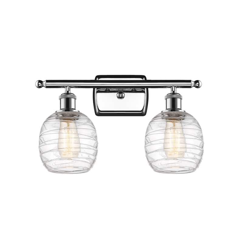 Innovations Lighting 516-2W-11-16 Belfast Vanity Belfast 2 Light 16" - Polished Chrome / Deco Swirl