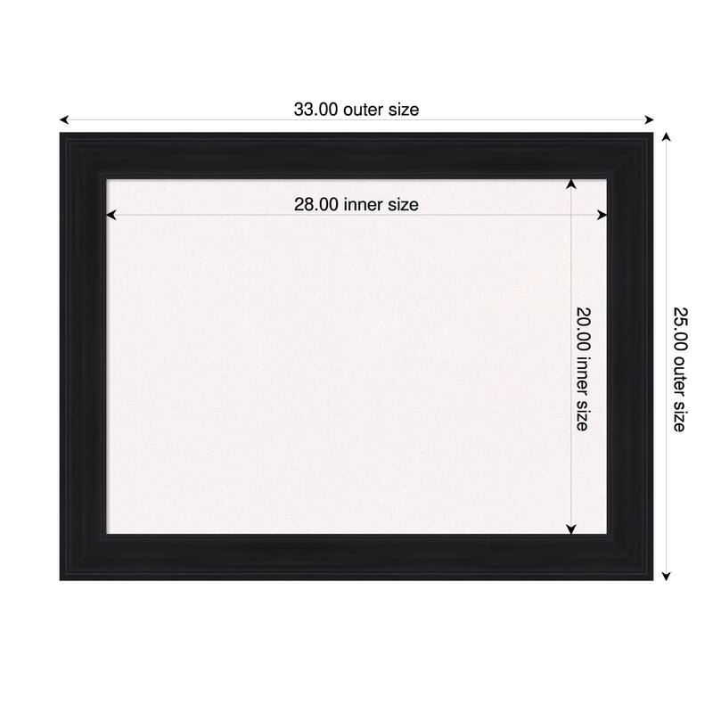 Abbey Black Framed Cork Board - Bulletin Board, Organization Board, Pin Board - White - 33 x 25 in