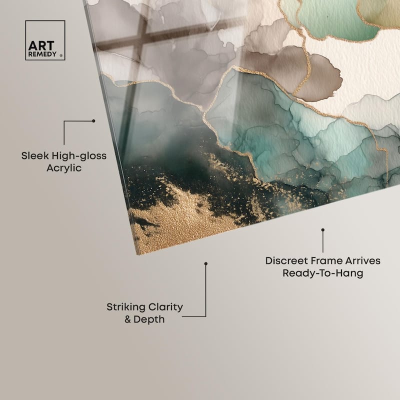 Golden Estuary II Acrylic by Art Remedy, Ready to Hang