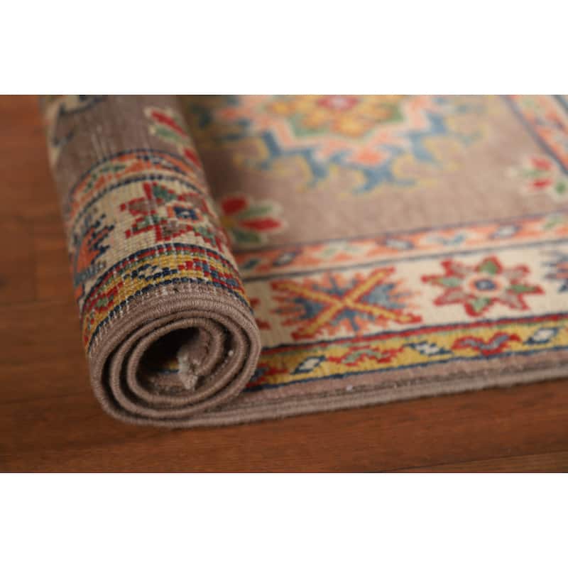 Traditional Kazak Oriental Rug Handmade Wool Carpet - 2'0"x 3'0" - 2'0"x 3'0" - Brown