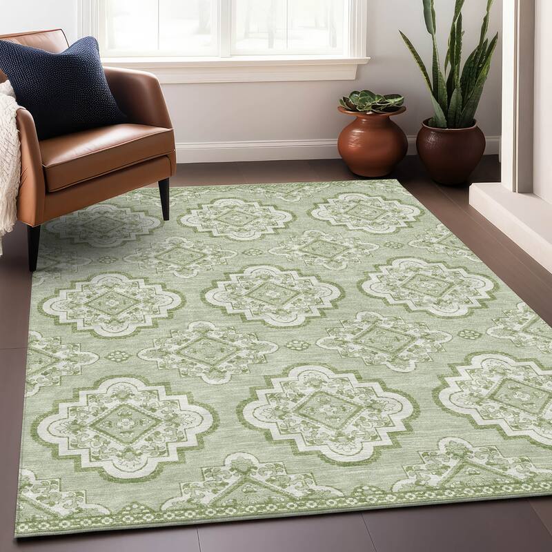 Machine Washable Indoor/ Outdoor Chantille Moroccan Boho Rug