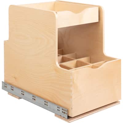 Hardware Resources ROBTD15 15" Wood Kitchen Cabinet Rollout Bottle