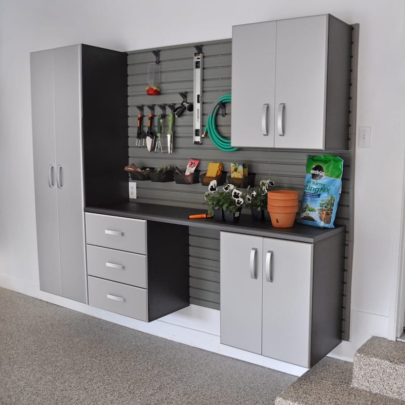 Flow Wall 5pc PVC Indoor Modern Cabinet Shelf Kit