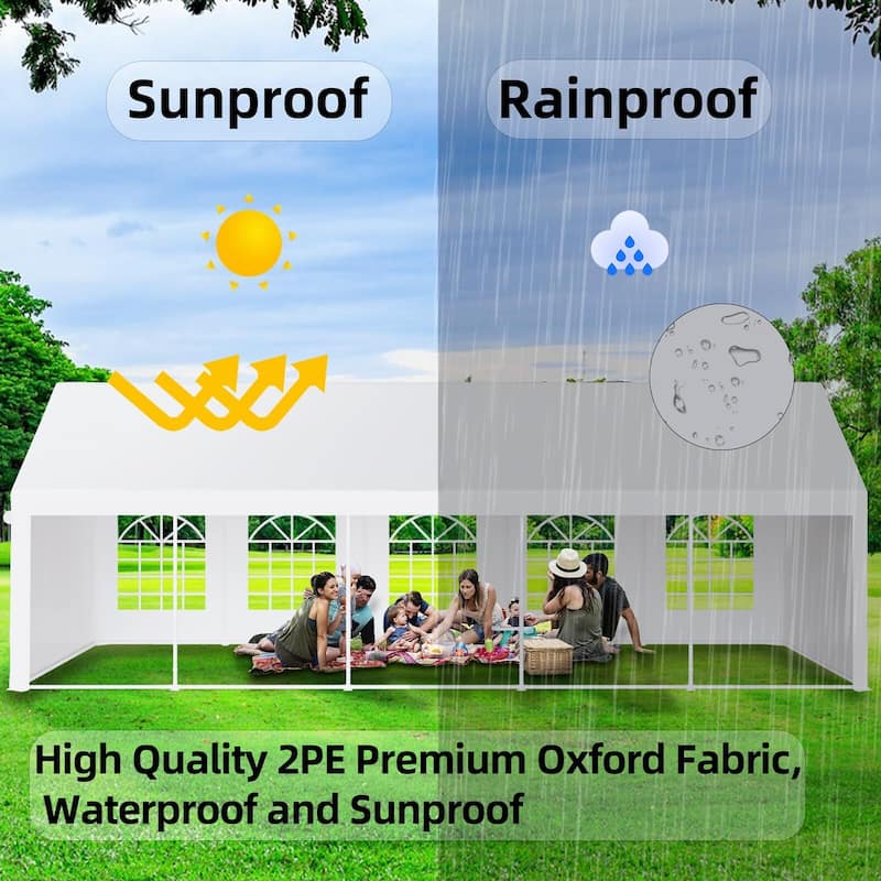 Outdoor Wedding Canopy Tents for Parties with Removable Sidewalls & 3 Storage Bags, Waterproof Gazebo Shelter