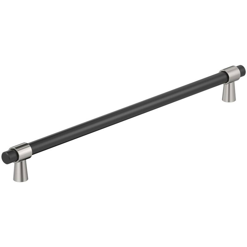 Amerock BP36984 Mergence 18" Center to Center Bar Cabinet Pull - Matte Black / Polished Nickel