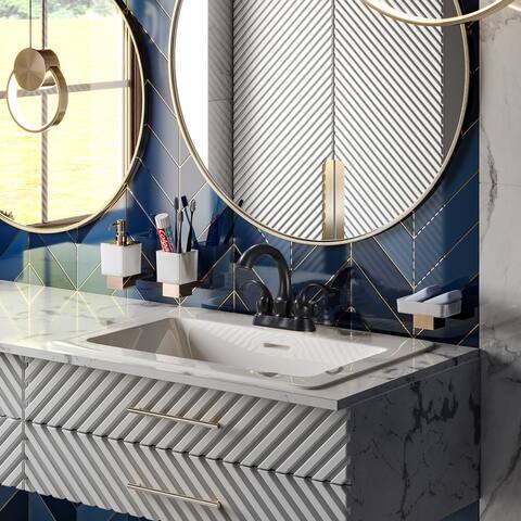 Rbrohant Centerset Faucet 2-handle Bathroom Faucet with Drain Assembly