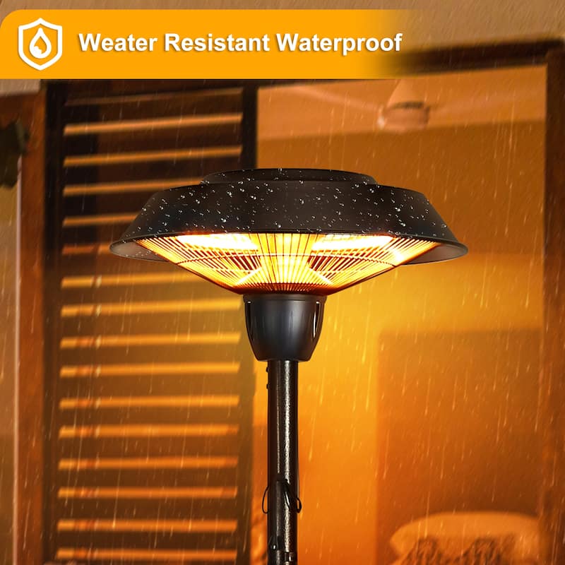 1500W Electric Freestanding Patio Heater, Infrared Heaters, Electric Outdoor Heater 5100 BTU - N/A