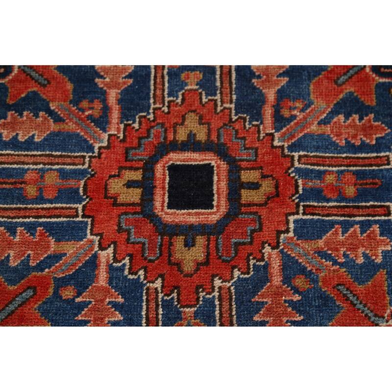 Geometric Heriz Persian Antique Area Rug Handmade Wool Carpet - 10'0"x 13'2"