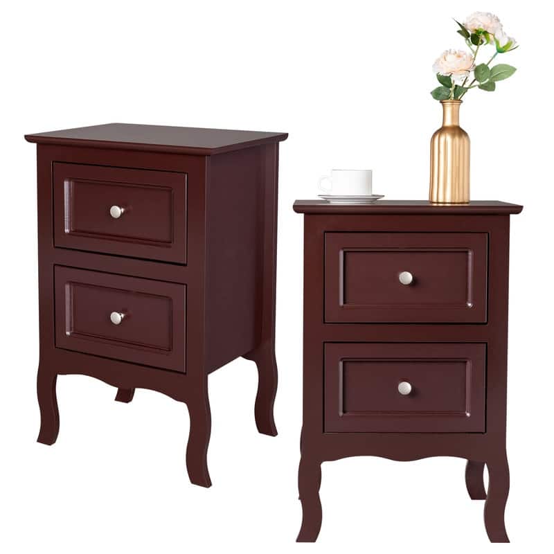 Country Style Two-Drawer Nightstand- Set of 2