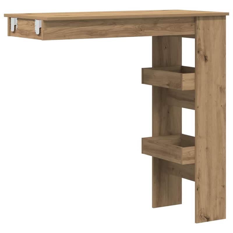 vidaXL Wall Bar Table Artisan Oak Engineered Wood Medium Wall Bar Table - 17.7 x 40.2 x 40.7