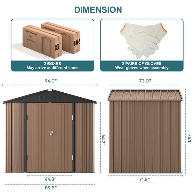 Metal Steel Tool Shed Storage House, Outdoor Tool Shed, Garden Storage Shed with Waterproof and UV Resistant