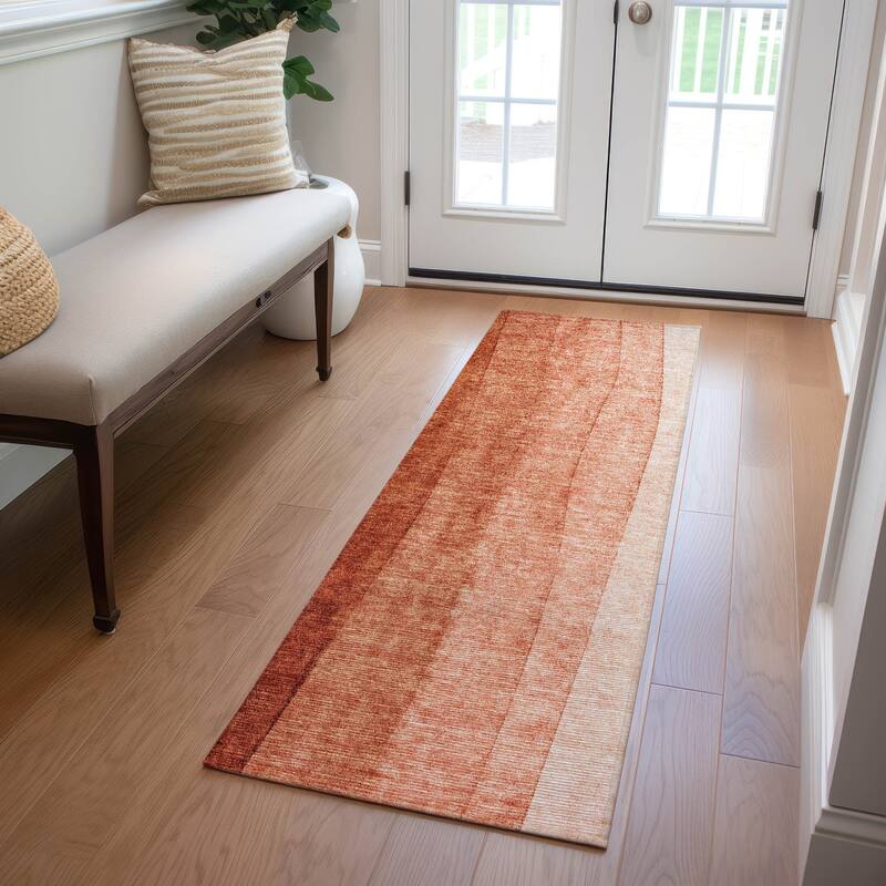 Machine Washable Indoor/ Outdoor Chantille Modern Horizon Rug