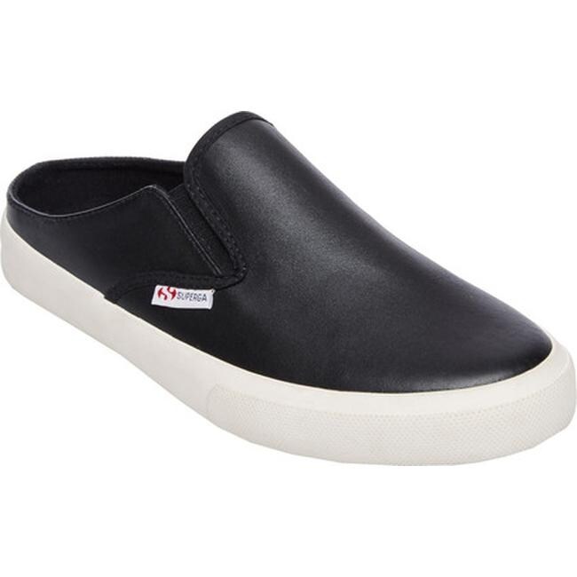superga black leather sneakers