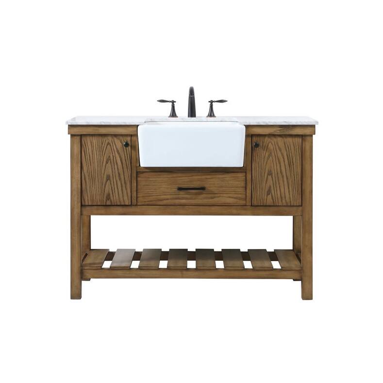 Elegant Lighting VF60148 Clement 48" Free Standing Single Basin Vanity - Driftwood - Wood Finish