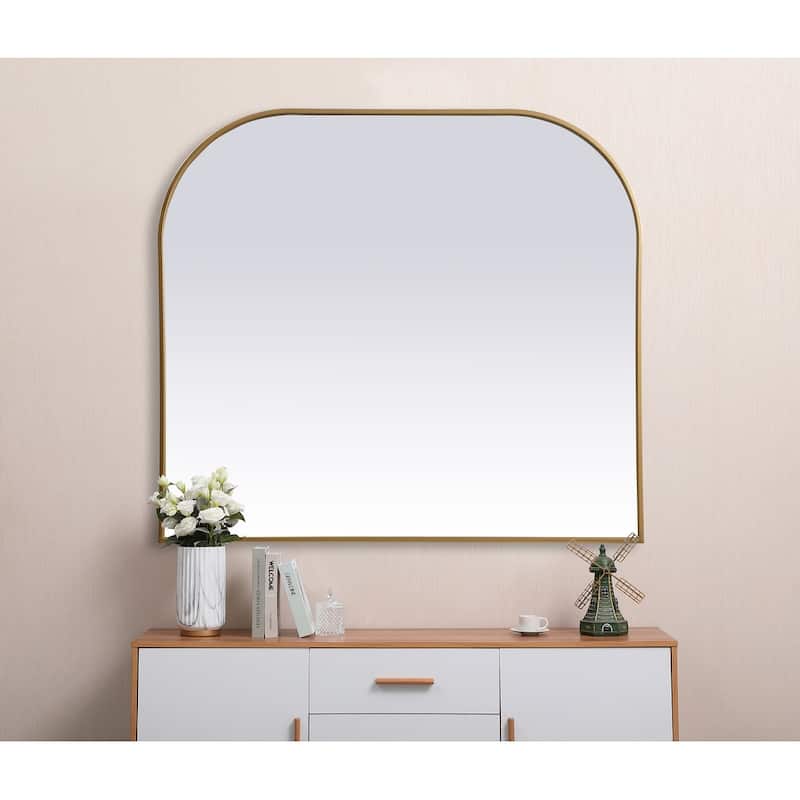 Indigo Home Metal Frame Arch Mirror 42x38 Inch