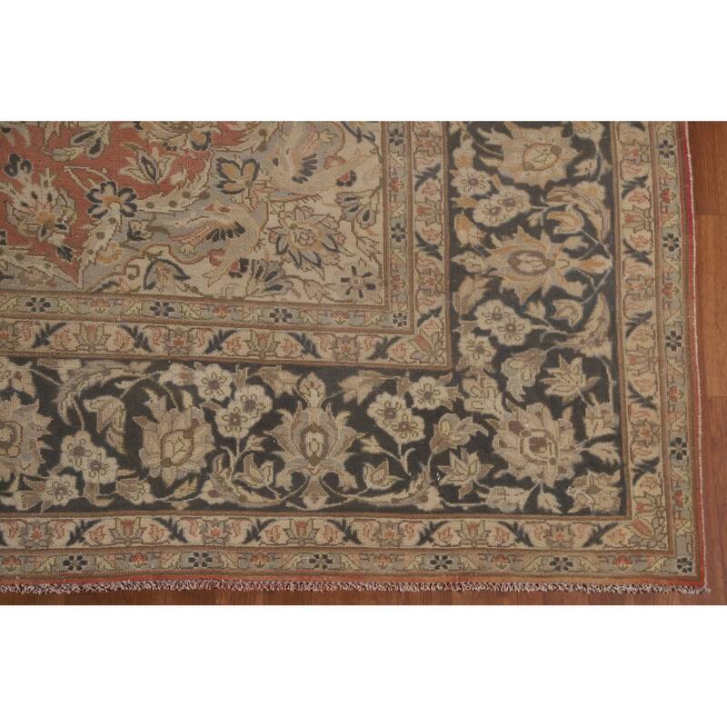 Traditional Kashan Persian Vintage Area Rug Hand-knotted Wool Carpet - 10'0" x 13'4"