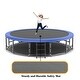 preview thumbnail 5 of 13, 16ft Blue Round Outdoor Trampoline with Enclosure Net and Balance Bar