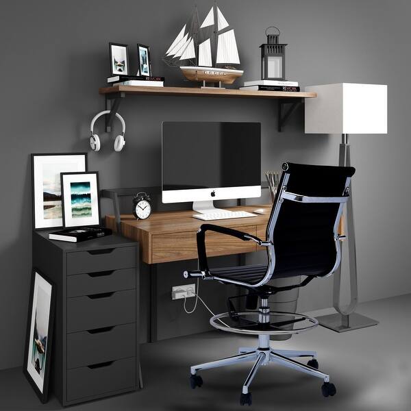Shop 2xhome Drafting Chair With Arms For Office Ribbed Counter