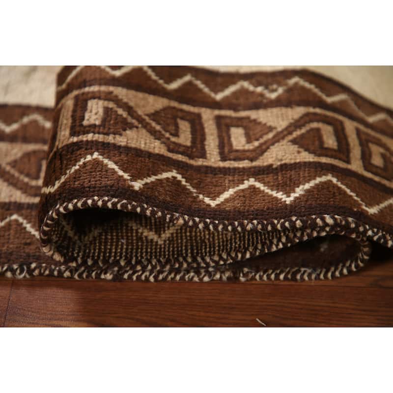 Geometric Gabbeh Persian Vintage Area Rug Handmade Wool Carpet - 3'5"x 6'3"